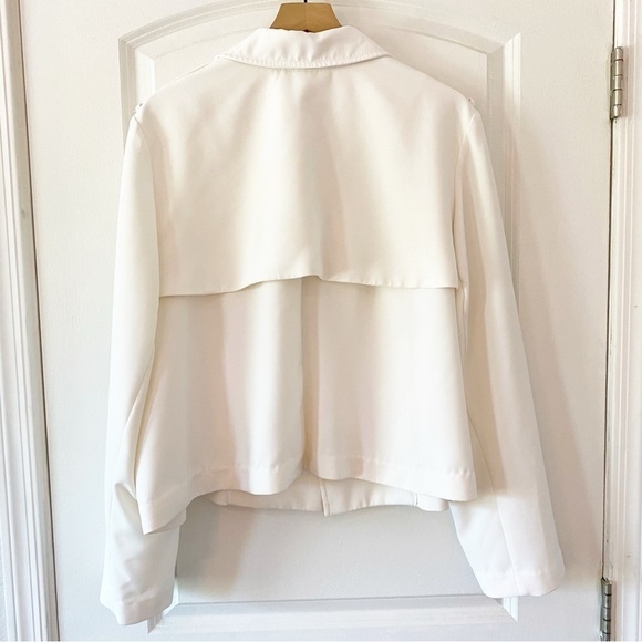 LANE BRYANT White Infinite Stretch Crop Trench Coat Jacket - Picture 7 of 11